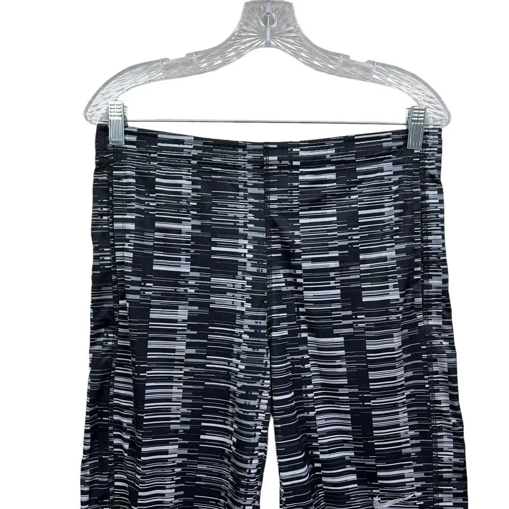 Nike Dri Fit Board Shorts Stretch Drawstring Waistband Pockets Black Gray Boy M*